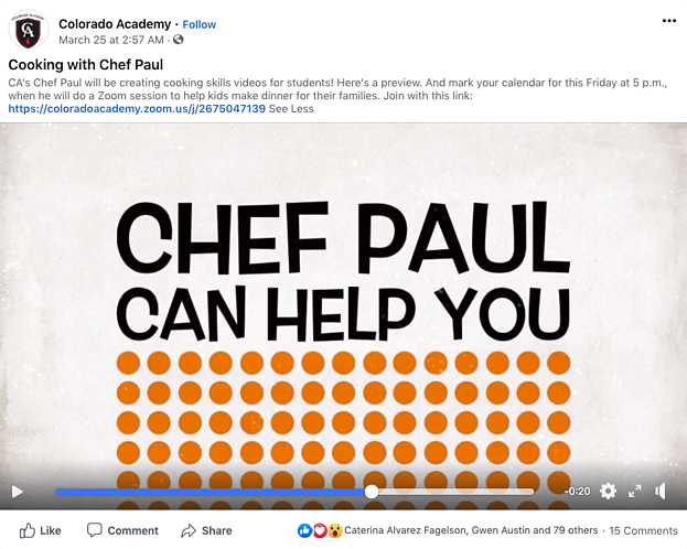 Screenshot of Facebook Video