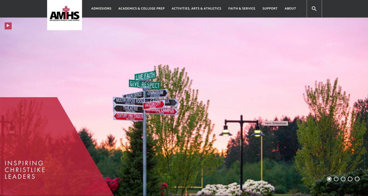 Archbishop Murphy High School homepage screenshot