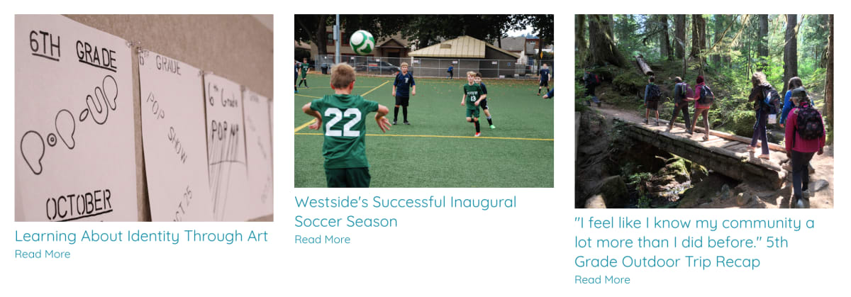 Westside School blog photos with inconsistent sizes