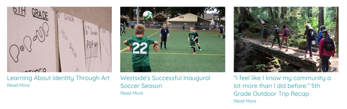 Westside School blog photos with consistent photo sizes