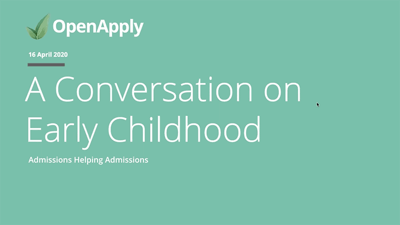 [WEBINAR] A Conversation on Early Childhood Admissions